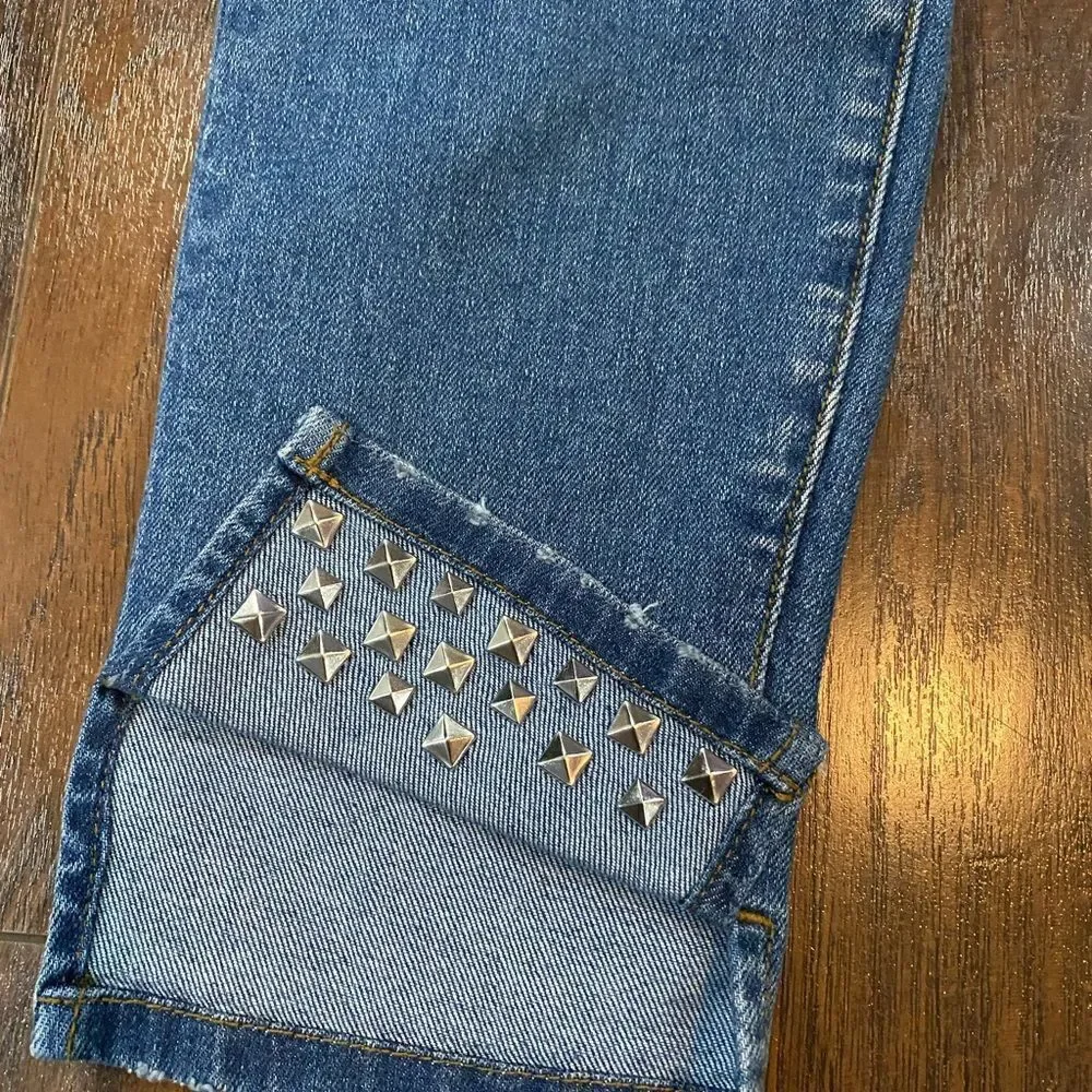 Current Elliott THE TURNT ANKLE SKINNY STILETTO JEAN - Keeling Studded